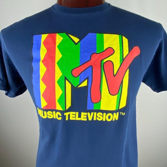MTV Music Television T-Shirt Mens Unisex Colorful Big Logo Graphic Front L - Picture 2 of 4